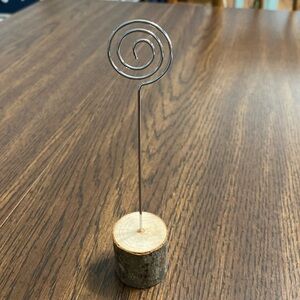 “5/$20” wooden and metal picture place card recipe holder